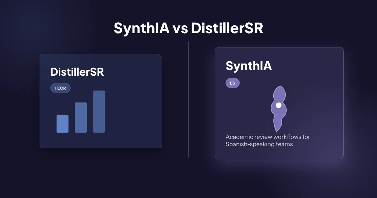 SynthIA vs DistillerSR: dos plataformas para dos mercados distintos